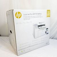 Front of HP LaserJet Pro MFP M148fdw retail box showing brand logo and model