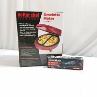 Better Chef Omelette Maker and Smak Waterproof Thermometer in their original packaging.