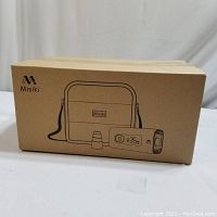 Closed box showing Misiki branding and illustration of the CPAP cleaner and carrying case on the packaging.