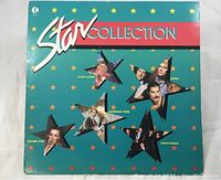 Front cover of K-Tel International Star Collection 1984 vinyl LP album with teal background, star shapes featuring artist photos: Culture Club, Queen, Thompson Twins, Duran Duran, etc.