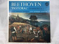 Front cover of Beethoven Pastoral Symphony No.6 album with detailed artwork showing pastoral countryside scene.