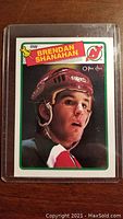Front image of the Brendan Shanahan rookie card showing player photo and design details.