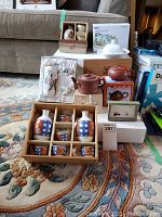 Group shot of all lot items arranged on floor