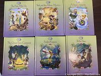 Front covers of six Disney Fairy books showing The Pixie Mix-Up, Tink and the Messy Mystery, A Snowy Surprise, The Great Fairy Campout, Finders Keepers, and Prillas Prize.