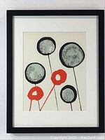 Full frontal view of framed lithograph