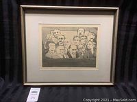 Full view of the framed art print showing the entire piece against a black backdrop.