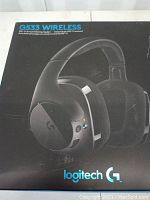 Front of the Logitech G533 Wireless 7.1 Surround Gaming Headset box showing the headset and branding.