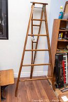 Full front view of ladder showing complete height and structure