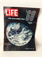 Front cover of the LIFE magazine showing Earth from space, titled The Incredible Year '68 Special Issue, dated January 10, 1969.