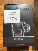 Closed box labeled Nespresso View Collection 2 x View Espresso
