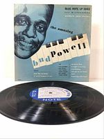 Front cover of Blue Note LP-5003 "The Amazing Bud Powell" showing album art with Bud Powell's face and piano keys design.