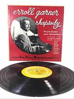 Front view of album sleeve and vinyl LP record for Erroll Garner Rhapsody, Atlantic No. 109.