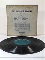 Photo showing original album sleeve for The Stan Getz Quartet Vol.1 with track listing and catalog number RLP 402