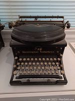 Front view of Remington 6 Noiseless typewriter showing keys and front branding