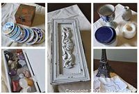 Small wooden decorative box with coasters stacked beside it