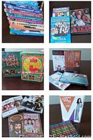 Stack of DVD cases mostly Three's Company seasons 1-8 and extras