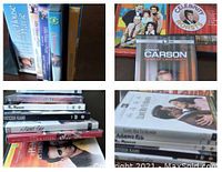 Multiple DVDs displayed together highlighting titles and series included in collection.
