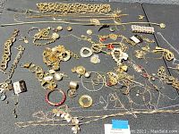 Overview of entire assortment laid out on black surface