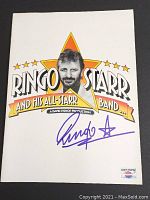Front cover straight-on view showing full color graphic, Ringo Starr portrait, logo and blue autograph