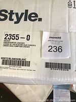 Box label reading '2355-0 Archer Undercounter Lavatory White'
