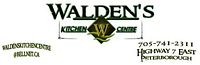 Printable certificate front showing Walden's Kitchen Centre logo and contact details