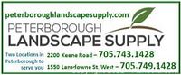 Voucher certificate showing Peterborough Landscape Supply logo and redemption details