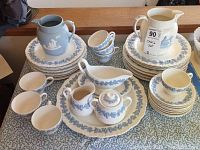 Overview of entire china service arranged on table