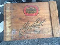 Top view of the wooden John Labatt box showing the John Labatt and Classic logos.