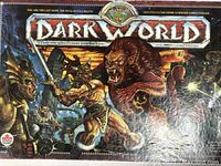 Box cover of Darkworld game with fantasy battle scene artwork