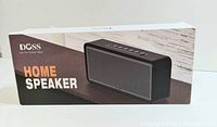 Photo of the Doss Home Speaker box showing product branding and image of the speaker.