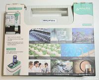 Back of EC20 Conductivity Tester Kit box showing applications and battery info