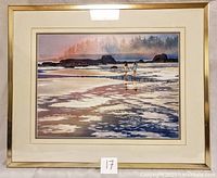 Framed watercolour painting showing the full artwork and frame.