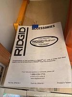 Ridgid accessories manual cover