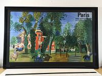 Full view of framed Raoul Dufy poster showing entire print and black frame