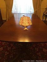 Full view of table top with decorative runner