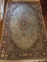 Top-down view showing full rug pattern and border