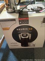 Photo of Keurig 2.0 K200 hot brewer box showing the product image and model number.