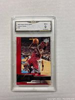 Front of the 2005 Upper Deck ESPN LeBron James basketball card in GMA graded slab, grading Mint 9.