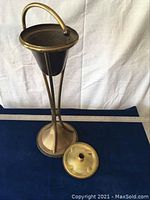Full view of the ashtray stand with removable ashtray top separated to show design and condition.