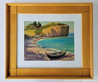 Full view of the painting in new wood frame and matting