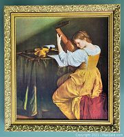 Full view of the artwork in a large, ornate gold frame.