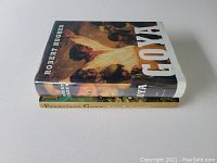 Two hardcover art books stacked, showing the cover of "Goya" by Robert Hughes and the spine of "Francisco Goya" by Evan S. Connell.