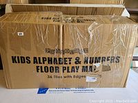 Box labeled with 'ProSource Kids Alphabet & Numbers Floor Play Mat 36 Tiles with Edges'