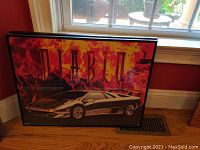 Framed wall art featuring Diablo car with flames and title 'DIABLO' prominently displayed.