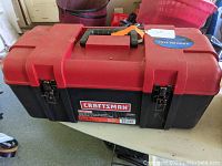 Closed Craftsman tool box showing exterior condition