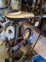 Side view of Minn Kota Endura 34 electric trolling motor showing motor head and shaft with propeller at bottom