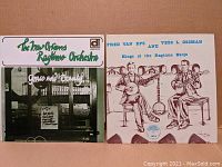 Front covers of two vintage vinyl records: The New Orleans Ragtime Orchestra album and Fred Van Eps and Vess L. Ossman Kings of the Ragtime Banjo album.