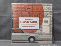 Vinyl record front cover showing laundromat artwork and title 'Median Age Wasteland' by Hawksley Workman.