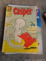 Front cover of the 1959 Casper The Friendly Ghost comic book showing Casper crying near a sink with a red ghost character. Slightly worn edges visible.