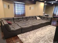 Full left-side view of sectional in room